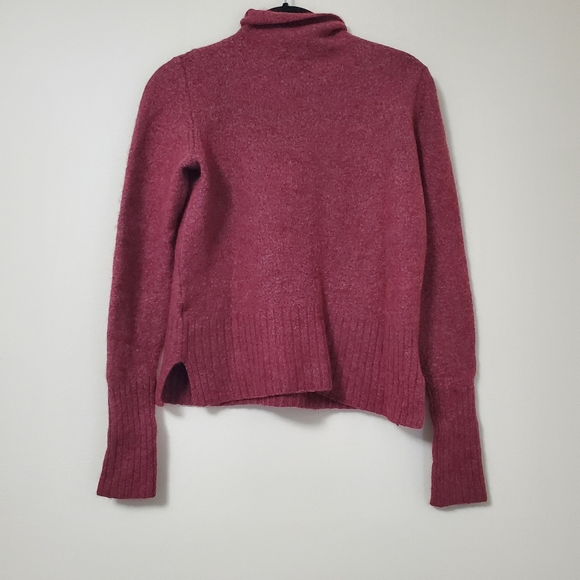 Madewell Inland Turtleneck Sweater in Coziest Yarn Red Marled Size S - Picture 3 of 6